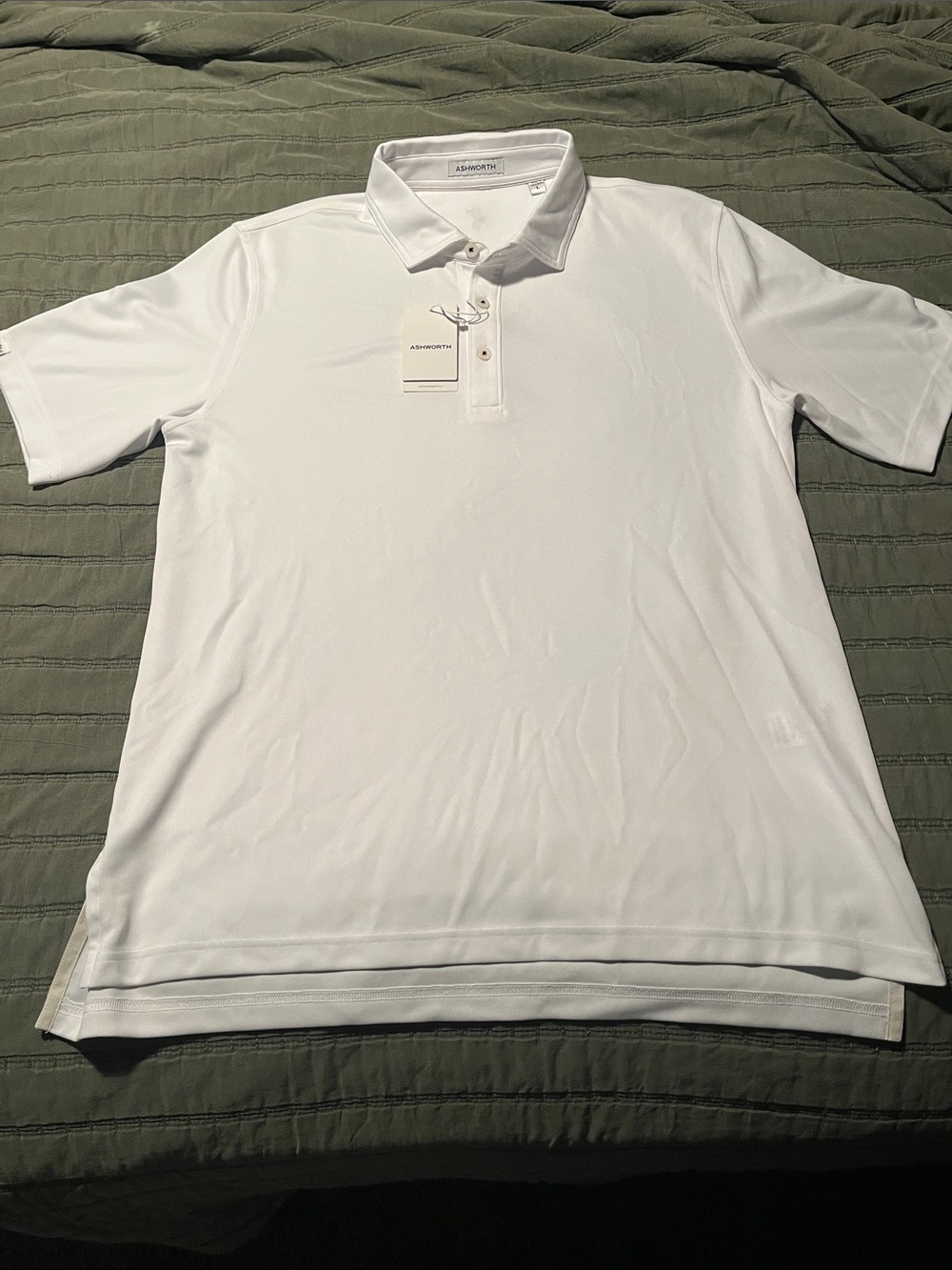 NWT Ashworth White Men's L Polo Shirt